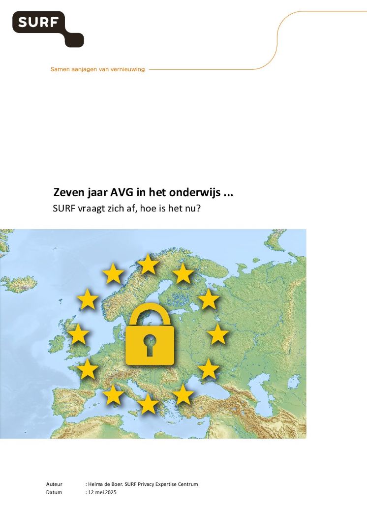Rapportvoorbeeld Zeven jaar AVG in het onderwijs, SURF vraagt zich af: hoe is het nu?